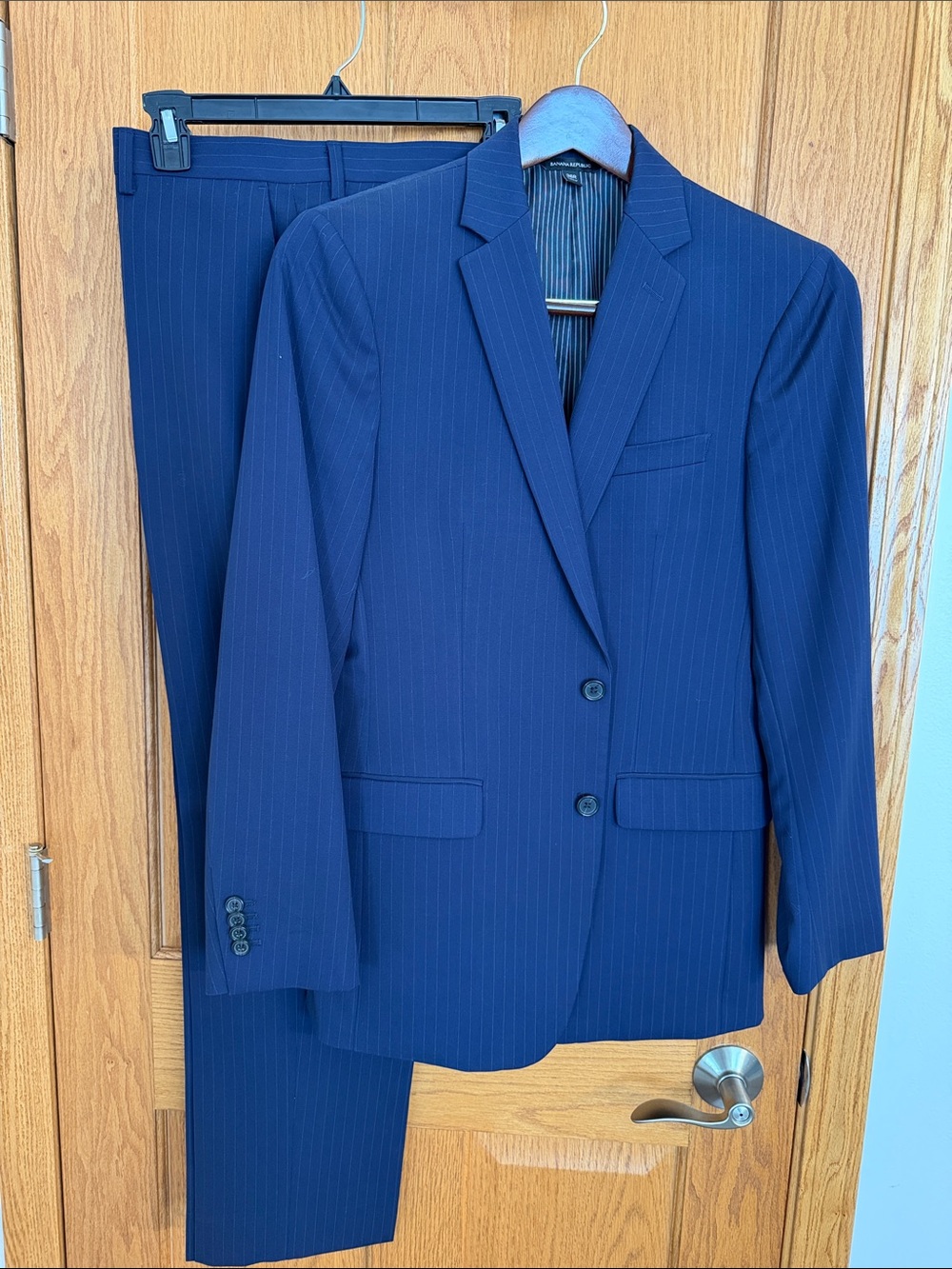 Banana Republic Navy Pinstripe Men's Two-Piece Suit